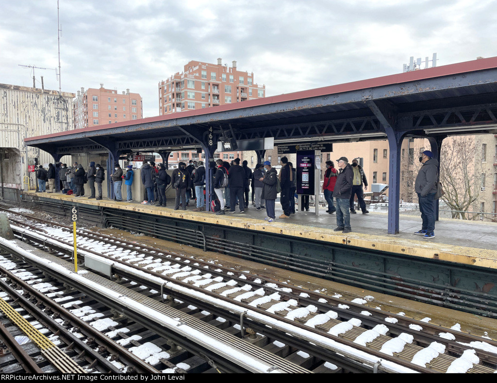 All of the railfans get their cameras ready for the R32s arrival at Brighton Beach Station. 